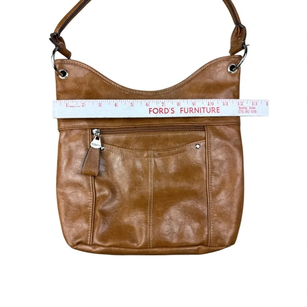 Rosetti Tip Top Brown Sugar Vegan Leather Hobo Shoulder Bag Purse Pockets Boho